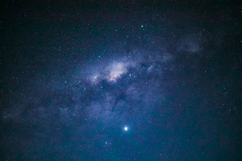 The Milky Way galaxy stretching across the dark night sky.